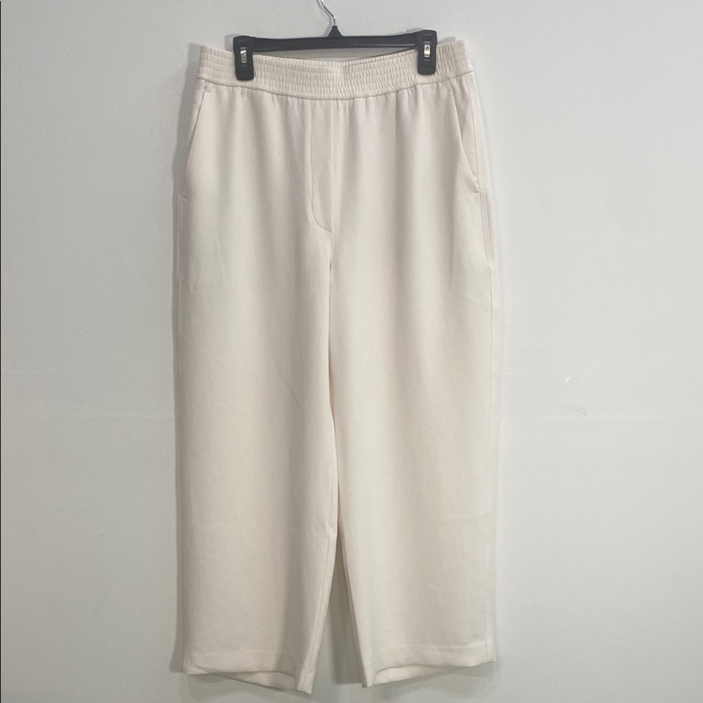 Wilfred Cream Elastic Waist Pants Wide Leg Size Large